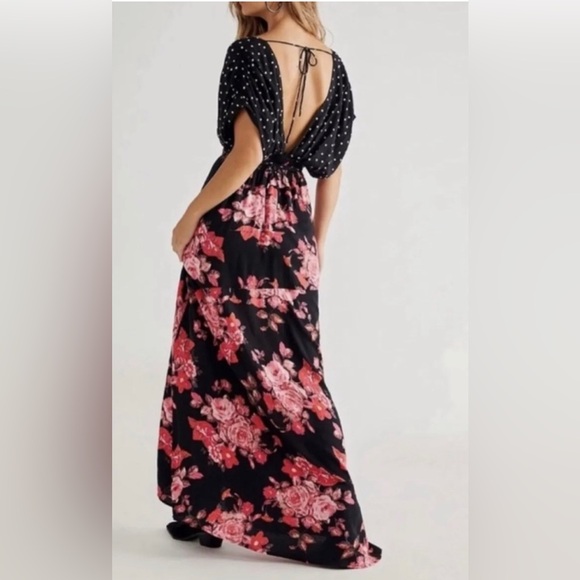 FREE PEOPLE JUNIPER MAXI DRESS FLORAL POLKA DOT - Picture 2 of 6